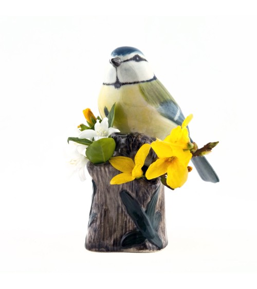 Cinciarella blu - Mini vaso per fiori Quail Ceramics vasi eleganti per interni per fiori decorativi design kitatori svizzera