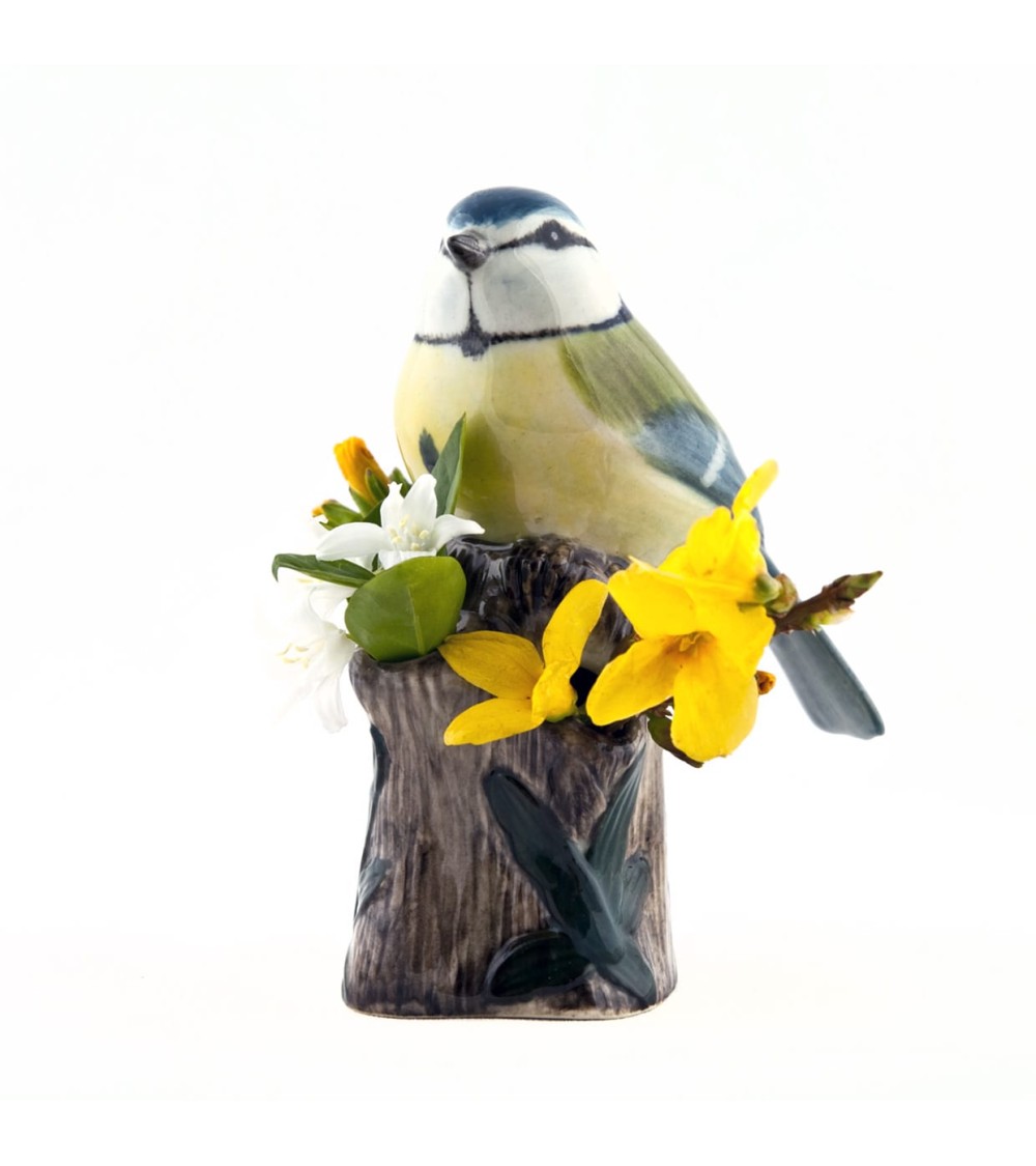 Blue Tit - Mini flower vase Quail Ceramics table flower living room vase kitatori switzerland