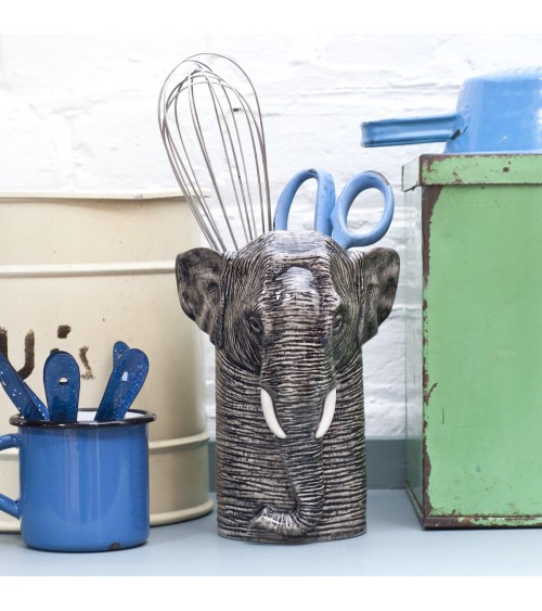 Elephant - Kitchen Utensil Pot Quail Ceramics