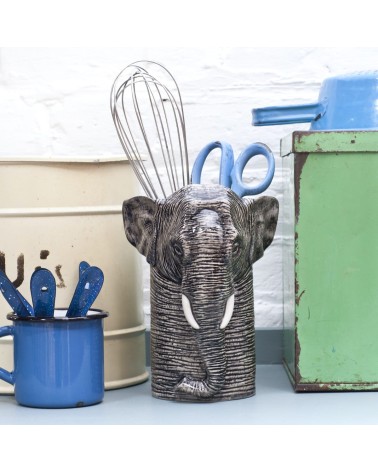 Elephant - Kitchen Utensil Pot Quail Ceramics