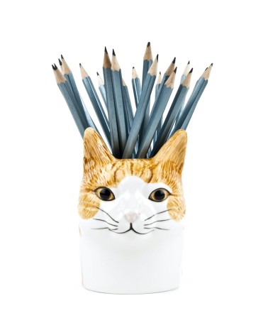 Squash - Stiftehalter & Blumentopf - Katze Quail Ceramics schreibtisch büro kinder besteckbehälter make up pinselhalter