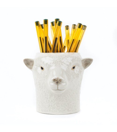 Southdown Sheep - Animal Pencil pot & Flower pot Quail Ceramics pretty pen pot holder cutlery toothbrush makeup brush