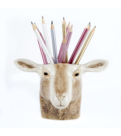 Toggenburg Goat - Animal Pencil pot & Flower pot Quail Ceramics pretty pen pot holder cutlery toothbrush makeup brush