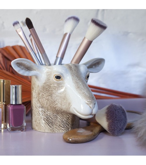 Toggenburg Ziege - Stiftehalter & Blumentopf Quail Ceramics schreibtisch büro kinder besteckbehälter make up pinselhalter