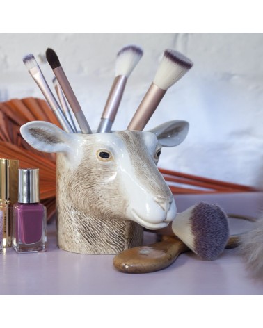 Toggenburg Goat - Animal Pencil pot & Flower pot Quail Ceramics pretty pen pot holder cutlery toothbrush makeup brush