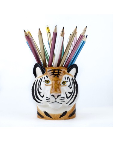 Tiger - Stiftehalter & Blumentopf Quail Ceramics schreibtisch büro kinder besteckbehälter make up pinselhalter