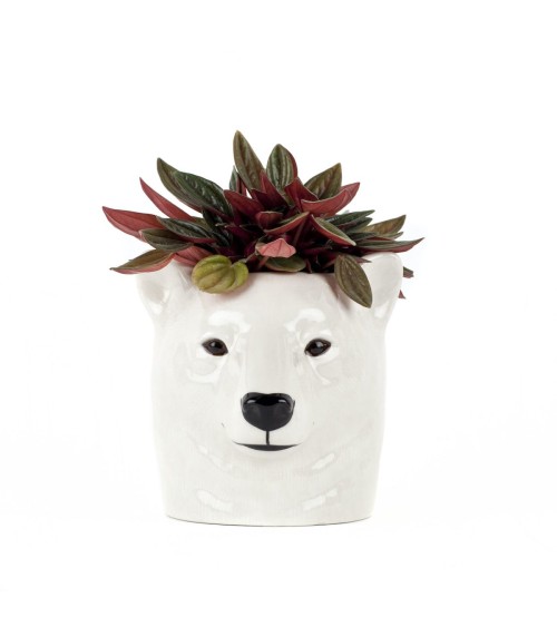 Polar Bear - Animal Pencil pot & Flower pot Quail Ceramics pretty pen pot holder cutlery toothbrush makeup brush