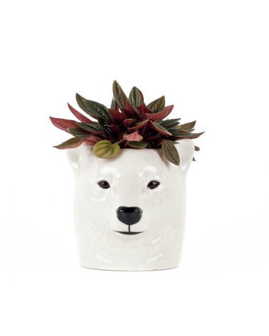 Polar Bear - Animal Pencil pot & Flower pot Quail Ceramics pretty pen pot holder cutlery toothbrush makeup brush