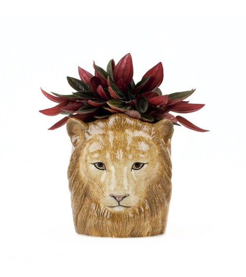 Lion - Animal Pencil pot & Flower pot Quail Ceramics pretty pen pot holder cutlery toothbrush makeup brush