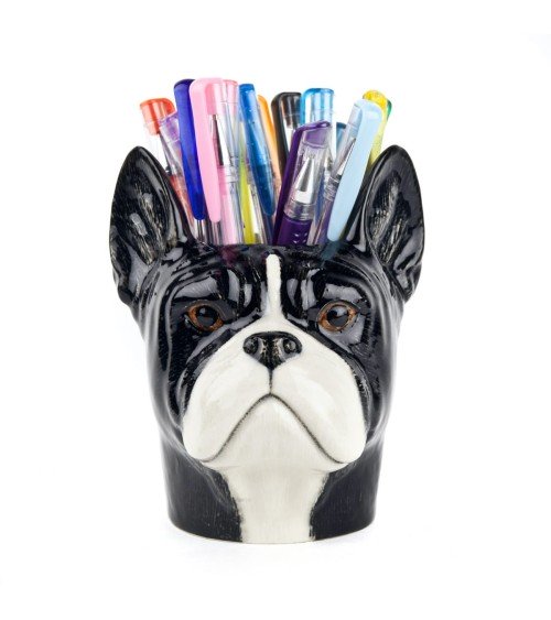Französische Bulldogge - Stiftehalter & Blumentopf - Hund Quail Ceramics schreibtisch büro kinder besteckbehälter make up pin...