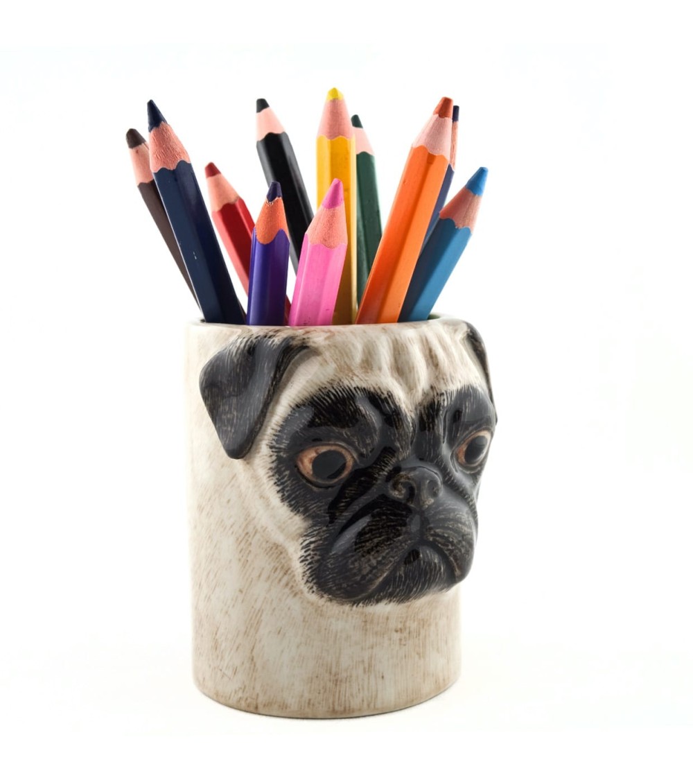 Beige Mops - Stiftehalter & Blumentopf - Hund Quail Ceramics schreibtisch büro kinder besteckbehälter make up pinselhalter