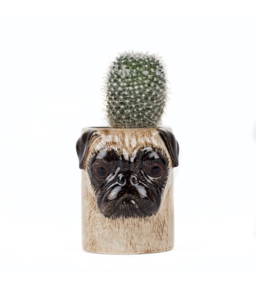 Fawn Pug - Animal Pencil pot & Flower pot - Dog Quail Ceramics pretty pen pot holder cutlery toothbrush makeup brush