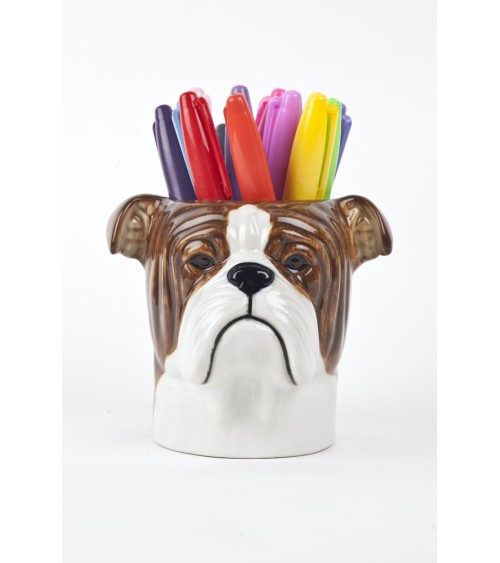 Bulldog Inglese - Portapenne e Vasi per piante - Cane Quail Ceramics da scrivania eleganti design originali bambina particolari