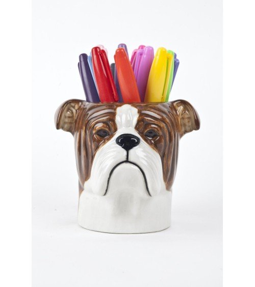 Englische Bulldogge - Stiftehalter & Blumentopf - Hund Quail Ceramics schreibtisch büro kinder besteckbehälter make up pinsel...