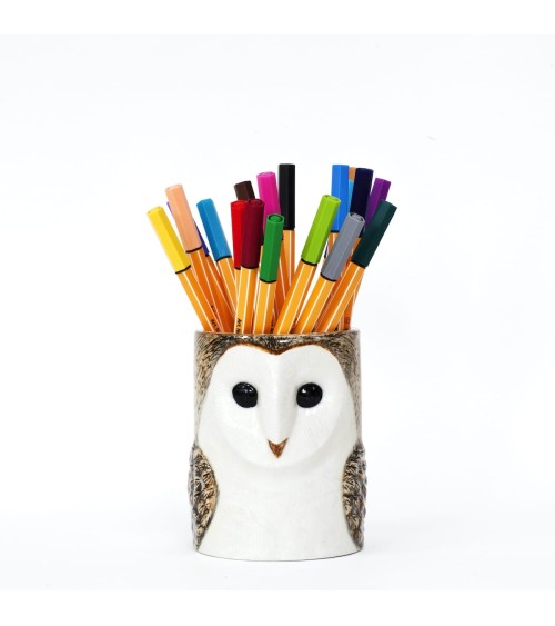 Barn Owl - Animal Pencil pot & Flower pot Quail Ceramics pretty pen pot holder cutlery toothbrush makeup brush