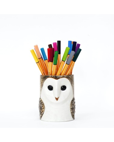 Barn Owl - Animal Pencil pot & Flower pot Quail Ceramics pretty pen pot holder cutlery toothbrush makeup brush