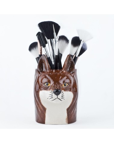 Fox - Animal Pencil pot & Flower pot Quail Ceramics pretty pen pot holder cutlery toothbrush makeup brush