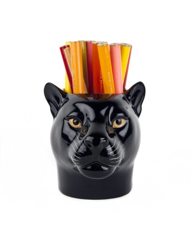 Panther - Stiftehalter & Blumentopf Quail Ceramics schreibtisch büro kinder besteckbehälter make up pinselhalter