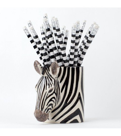 Zebra - Animal Pencil pot & Flower pot Quail Ceramics pretty pen pot holder cutlery toothbrush makeup brush