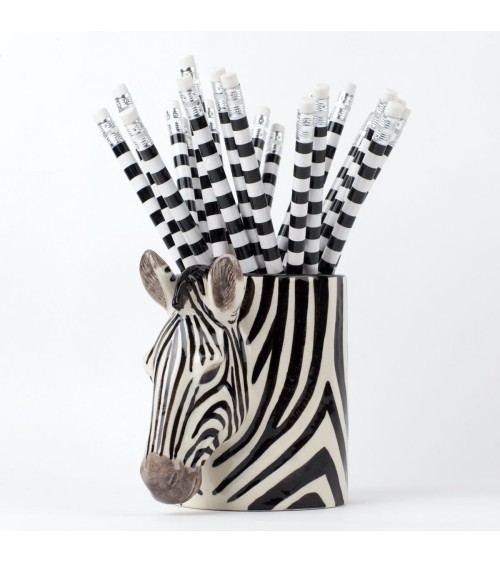 Zebra - Portapenne e Vasi per piante Quail Ceramics da scrivania eleganti design originali bambina particolari