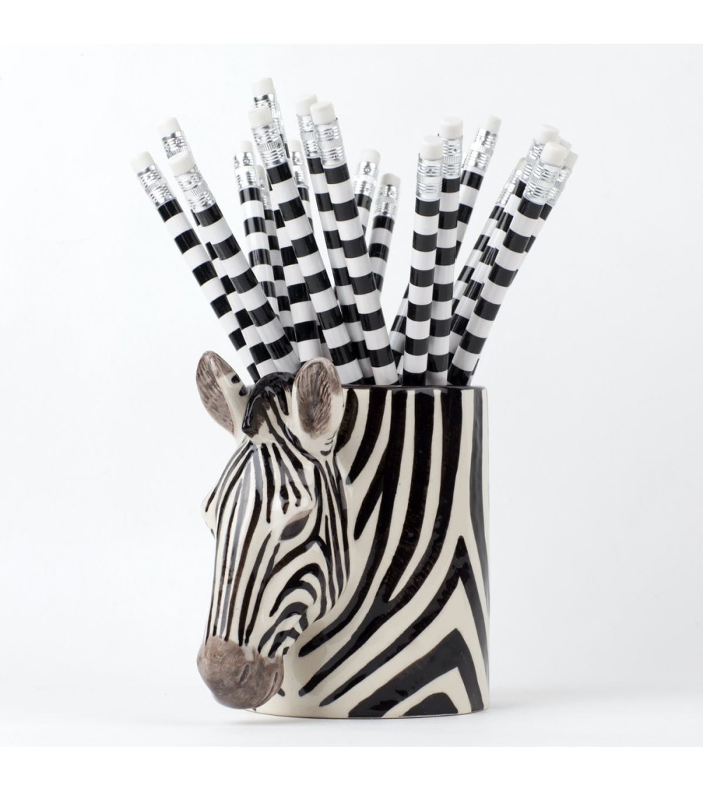 Zebra - Stiftehalter & Blumentopf Quail Ceramics schreibtisch büro kinder besteckbehälter make up pinselhalter