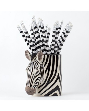 Zebra - Stiftehalter & Blumentopf Quail Ceramics schreibtisch büro kinder besteckbehälter make up pinselhalter