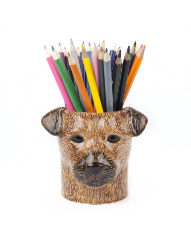 Border Terrier - Animal Pencil pot & Flower pot - Dog Quail Ceramics pretty pen pot holder cutlery toothbrush makeup brush