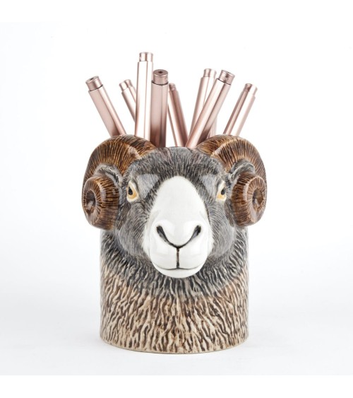 Swaledale Sheep - Animal Pencil pot & Flower pot Quail Ceramics pretty pen pot holder cutlery toothbrush makeup brush