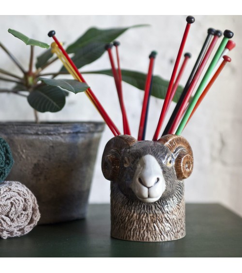 Swaledale Sheep - Animal Pencil pot & Flower pot Quail Ceramics pretty pen pot holder cutlery toothbrush makeup brush