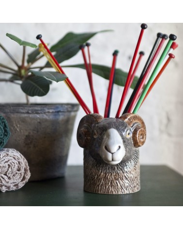 Swaledale Sheep - Animal Pencil pot & Flower pot Quail Ceramics pretty pen pot holder cutlery toothbrush makeup brush