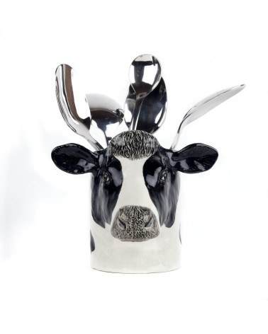 Friesian Cow - Animal Pencil pot & Flower pot Quail Ceramics pretty pen pot holder cutlery toothbrush makeup brush