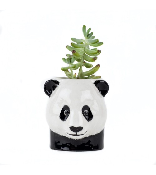 Panda - Porte crayon & stylo, Petit pot de fleur Quail Ceramics bureau original design pour plantes intérieur à couvert bross...