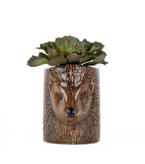 Hérisson - Porte crayon & stylo, Petit pot de fleur Quail Ceramics bureau original design pour plantes intérieur à couvert br...