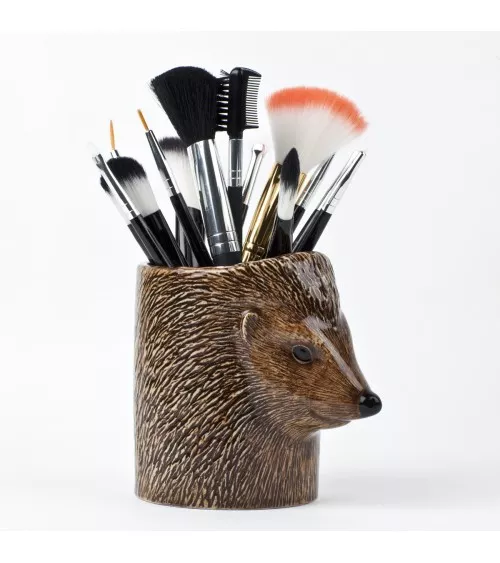 Hedgehog - Animal Pencil pot & Flower pot Quail Ceramics pretty pen pot holder cutlery toothbrush makeup brush