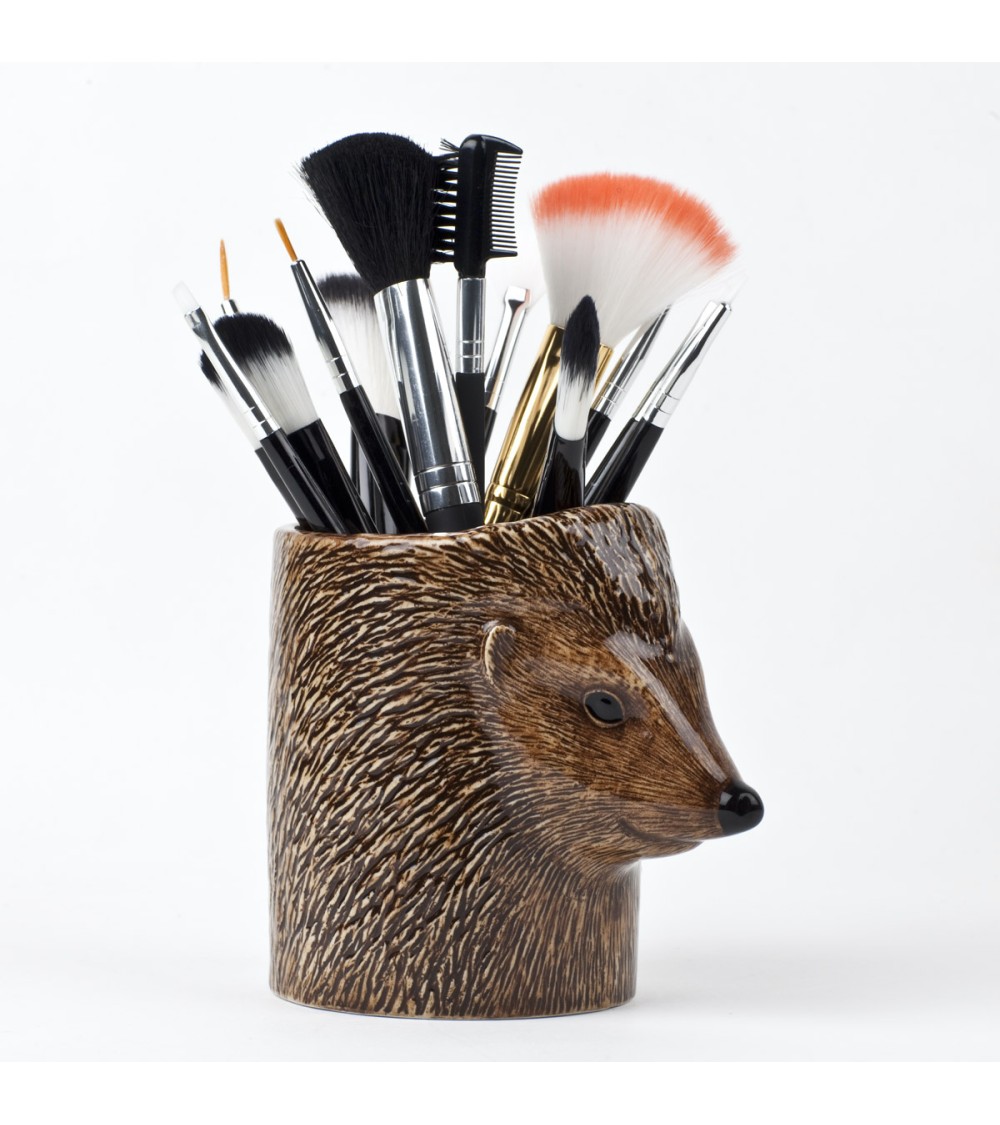 Hedgehog - Animal Pencil pot & Flower pot Quail Ceramics pretty pen pot holder cutlery toothbrush makeup brush
