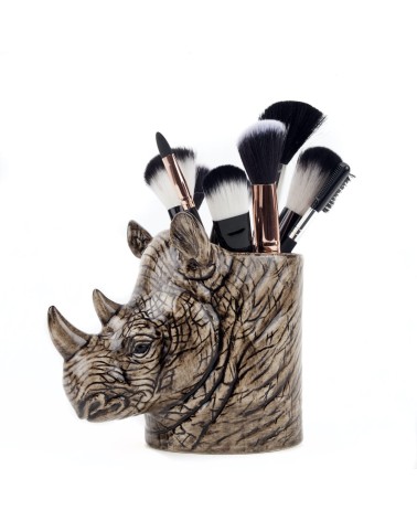 Rhino - Animal Pencil pot & Flower pot Quail Ceramics pretty pen pot holder cutlery toothbrush makeup brush
