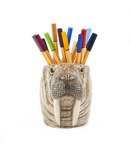 Walrus - Animal Pencil pot & Flower pot Quail Ceramics pretty pen pot holder cutlery toothbrush makeup brush