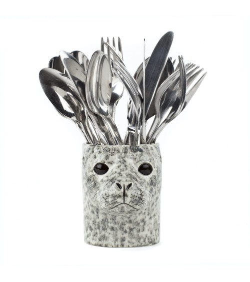 Harbour Seal - Animal Pencil pot & Flower pot Quail Ceramics pretty pen pot holder cutlery toothbrush makeup brush