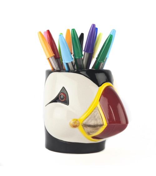 Papageientaucher - Stiftehalter & Blumentopf Quail Ceramics schreibtisch büro kinder besteckbehälter make up pinselhalter