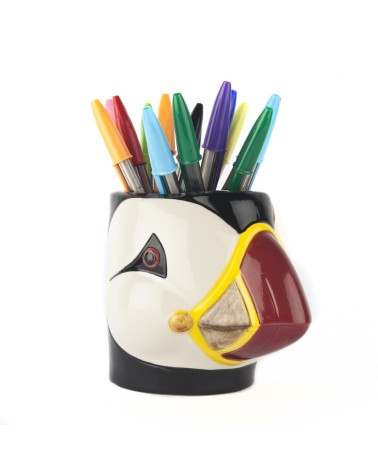 Papageientaucher - Stiftehalter & Blumentopf Quail Ceramics schreibtisch büro kinder besteckbehälter make up pinselhalter