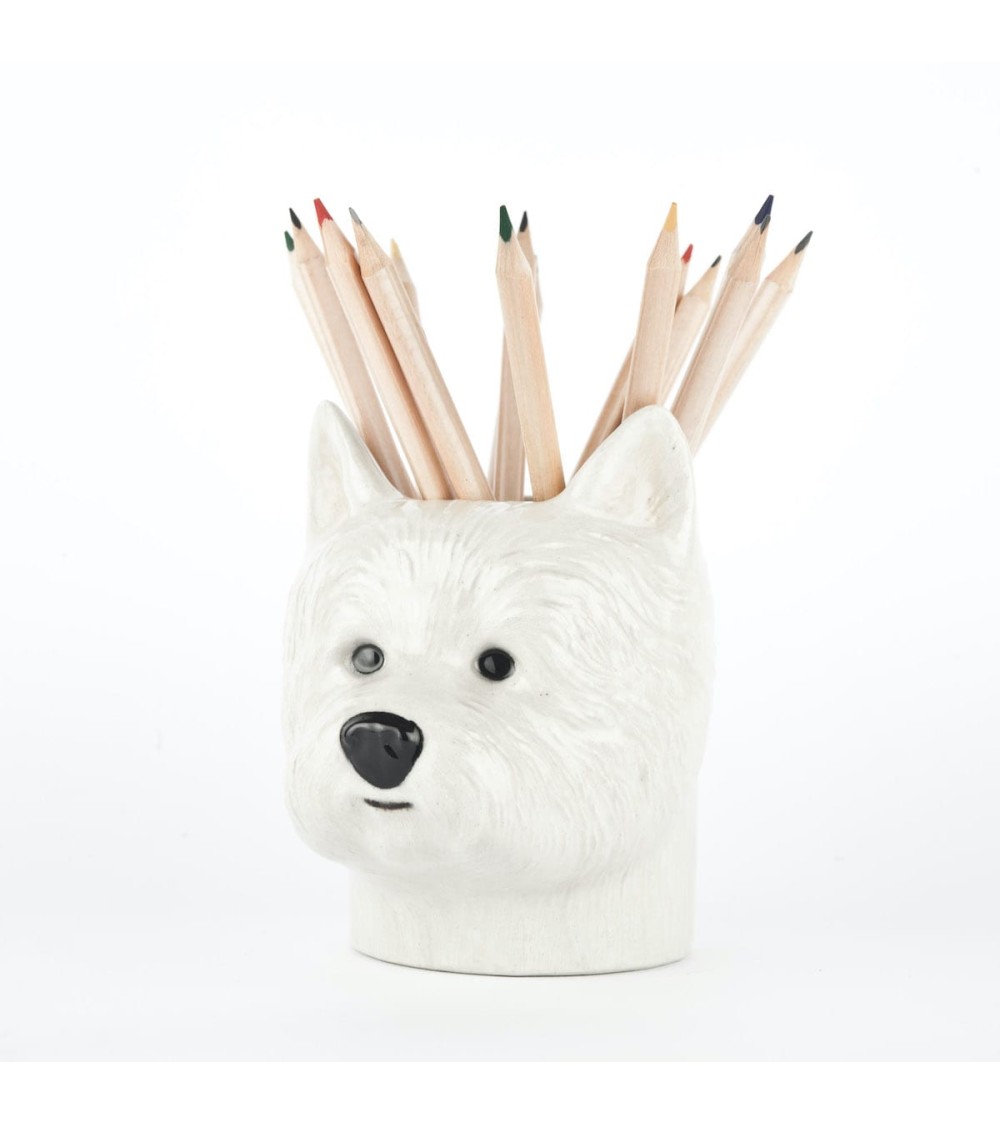 Animal pencil pot - Westie by Quail Ceramics - Dog