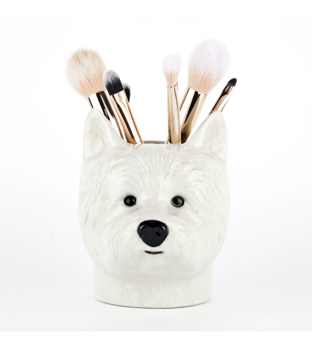 Westie - Animal Pencil pot & Flower pot - Dog Quail Ceramics pretty pen pot holder cutlery toothbrush makeup brush