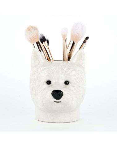 Westie - Stiftehalter & Blumentopf - Hund Quail Ceramics schreibtisch büro kinder besteckbehälter make up pinselhalter