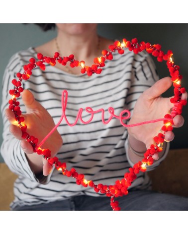 Love - Heart with Red Tassels - Fairy light Melanie Porter lighted illuminated decoration indoor bedroom
