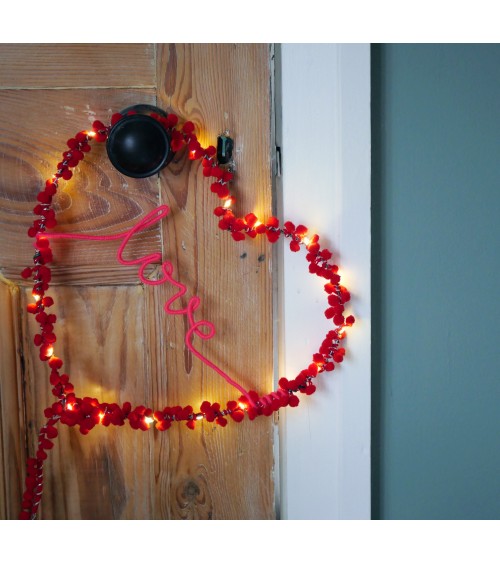 Love - Heart with Red Tassels - Fairy light Melanie Porter lighted illuminated decoration indoor bedroom