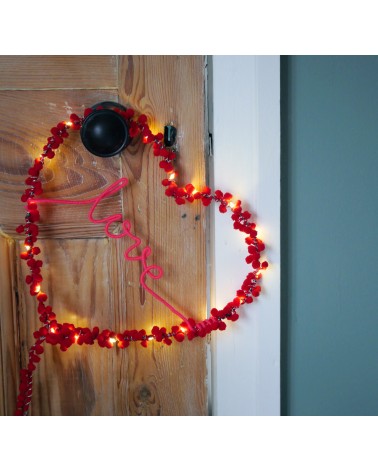 Love - Cuore di pon pon rosso - Decorazione luminosa Melanie Porter decorazioni luminose