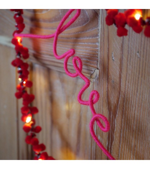 Love - Heart with Red Tassels - Fairy light Melanie Porter lighted illuminated decoration indoor bedroom