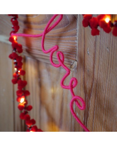 Love - Heart with Red Tassels - Fairy light Melanie Porter lighted illuminated decoration indoor bedroom