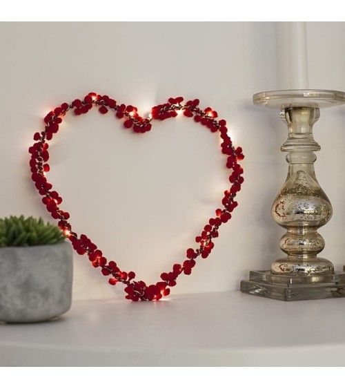 Coeur à Pompons Rouges - Décoration Lumineuse Melanie Porter deco chambre intérieur murale salon lumineux