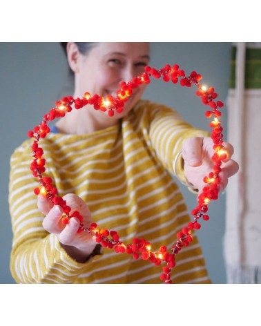 Coeur à Pompons Rouges - Décoration Lumineuse Melanie Porter deco chambre intérieur murale salon lumineux